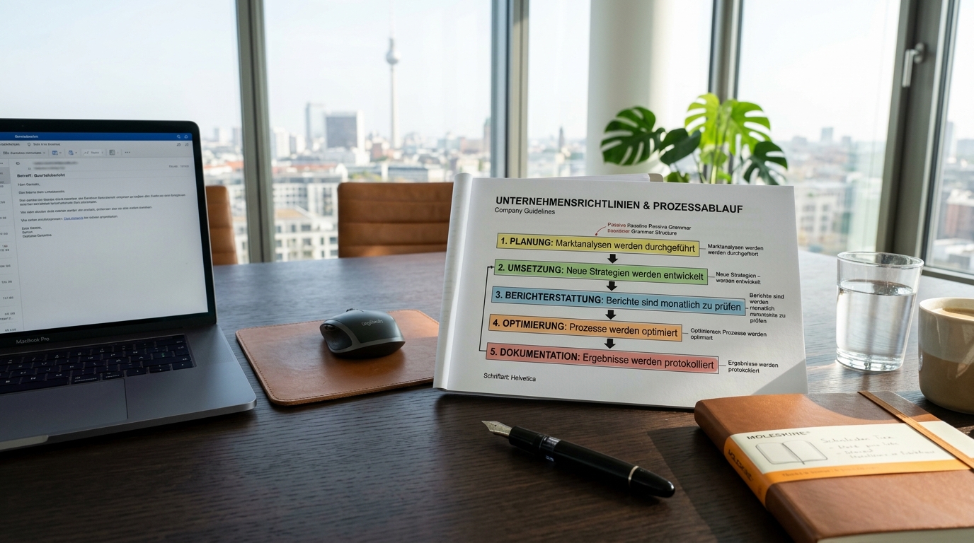 Unternehmensrichtlinien und Passivstrukturen im deutschen Geschäftsalltag