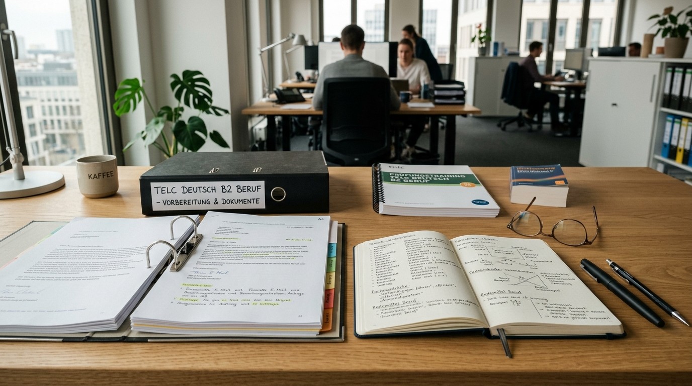 telc Deutsch B2 Beruf Prüfungssaal und Prüfungsteilnehmer in Deutschland